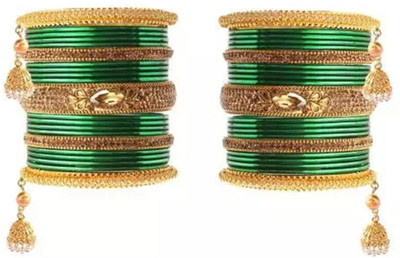 Rajwadi Alloy Cubic Zirconia Gold-plated Bangle Set(Pack of 42)