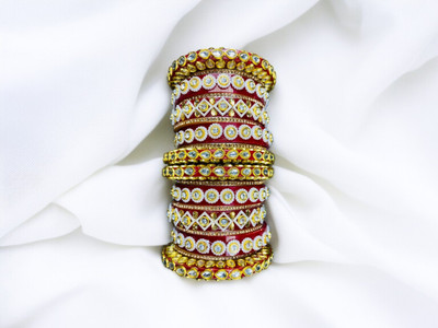 ROHIDAZ Plastic Cubic Zirconia Bangle Set(Pack of 10)