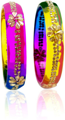 Shahi Pehnawa Glass Cubic Zirconia Bangle Set