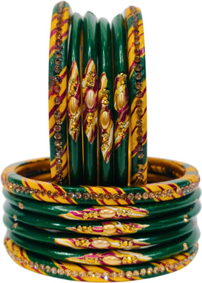 Lahthi Wala Metal, Lac, Alloy Bangle Set(Pack of 10)