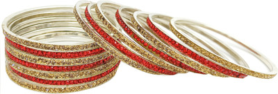 Royal Bangles Metal Zircon Bangle Set(Pack of 14)