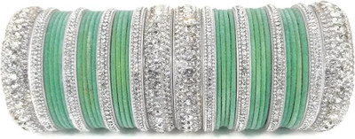 RENOY Metal, Plastic Zircon Silver Bangle Set(Pack of 36)