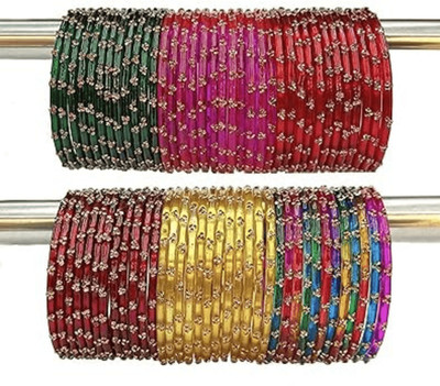 CROWNEXPORT Glass Bangle Set(Pack of 6)