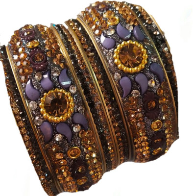 Qrown Metal Bangle Set(Pack of 6)