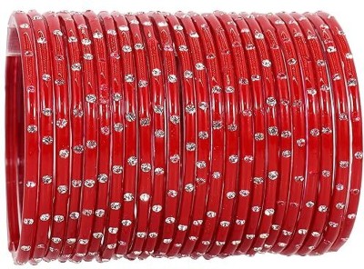 RIJB Glass Zircon Bangle Set(Pack of 10)