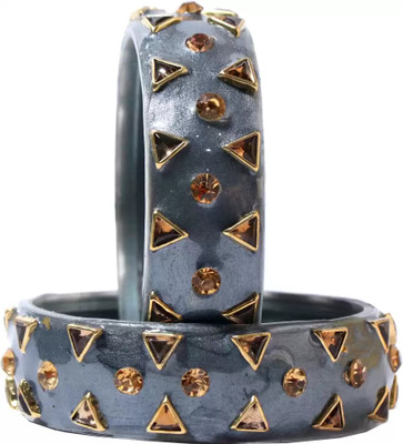 Jay Enterprises Glass Cubic Zirconia Kada(Pack of 2)