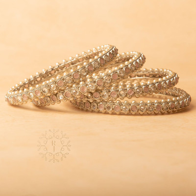 Raddhi Jewels Brass Silver Bangle Set(Pack of 4)