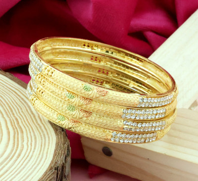 Bhagya Lakshmi Alloy Gold-plated Bangle Set(Pack of 4)