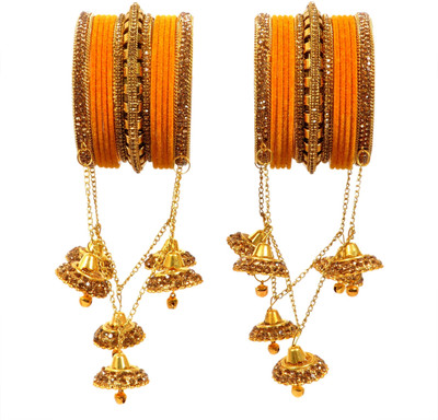 ZINEKA Metal Gold-plated Bangle Set(Pack of 10)