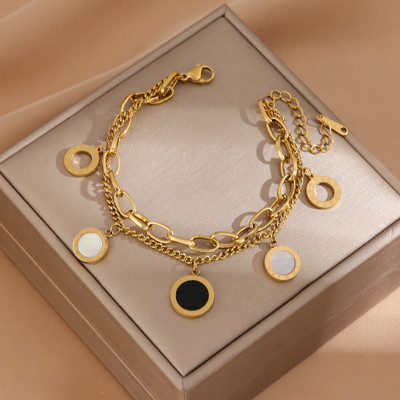 ISAMORA Stainless Steel Cubic Zirconia Copper Bracelet
