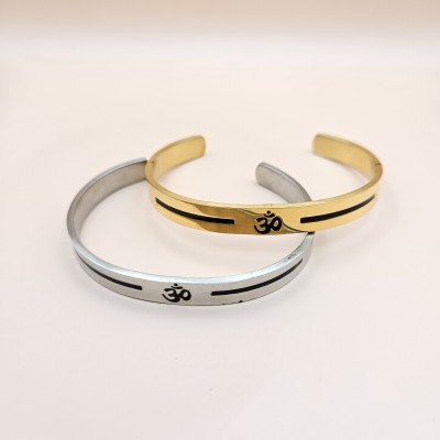 Nikza Exclusive Stainless Steel Gold-plated Bracelet(Pack of 2)
