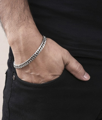 Minprice Stainless Steel Silver Coated Bracelet