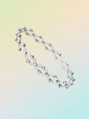 KIVORA Alloy Cubic Zirconia Silver Bracelet