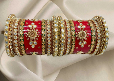 STARLIGHT Plastic Zircon Bangle Set(Pack of 2)