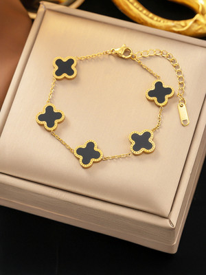 Royatto Stainless Steel Cubic Zirconia Gold-plated Bracelet