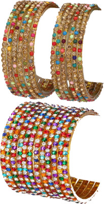 1st Time Glass Beads, Crystal Enamel Bangle Set(Pack of 24)