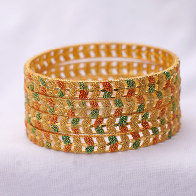 Arhanam Alloy Gold-plated Bangle(Pack of 4)