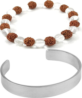 HouseOfCommon Crystal, Rudraksha, Alloy Bracelet(Pack of 2)