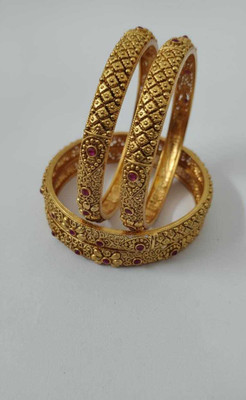 Watersoft Technology Brass Gold-plated Bangle Set(Pack of 2)