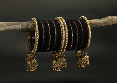 Amika Metal Zircon Gold-plated Bangle Set(Pack of 42)
