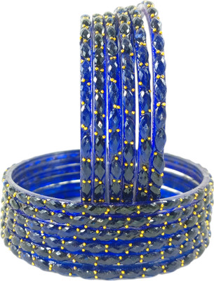 RIJB Glass Beads Bangle Set(Pack of 12)