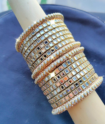 Rajwadi Plastic Pearl Bangle Set(Pack of 10)