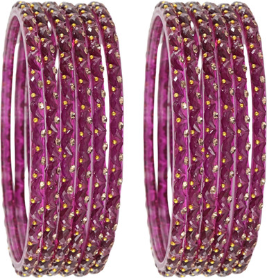 STYOLLO Glass Beads, Crystal, Zircon Bangle Set(Pack of 12)