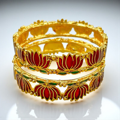 Antiquejewellry Alloy Gold-plated Bangle(Pack of 2)