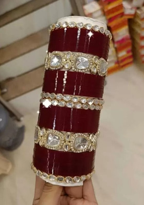 Valya Plastic, Alloy Cubic Zirconia Chudas(Pack of 10)