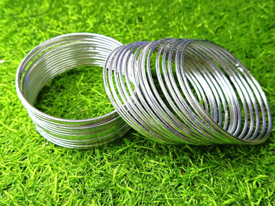 new malati store Metal Silver Bangle(Pack of 36)