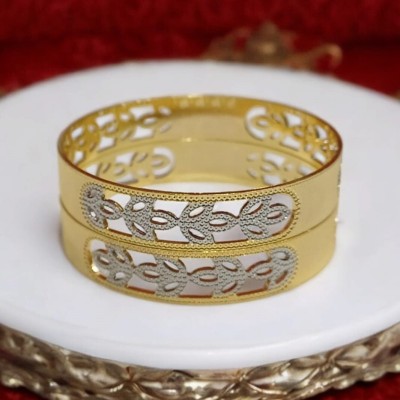 amjewels Brass Gold-plated Bangle Set(Pack of 4)