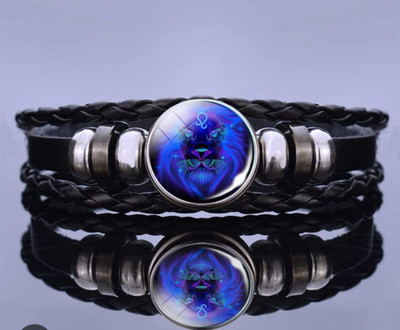 Shikhar Leather Crystal Bracelet