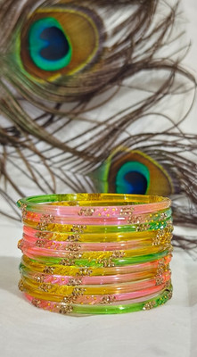 Aaki Collection Glass Bangle(Pack of 12)