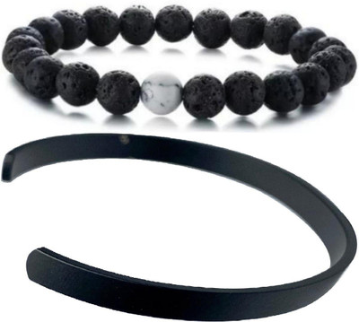 HouseOfCommon Crystal, Alloy, Stainless Steel Bracelet(Pack of 2)