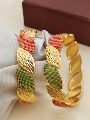 Kriva Trading Alloy Gold-plated Bangle(Pack of 2)