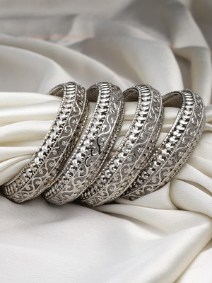ZENEME Brass Bangle Set(Pack of 4)