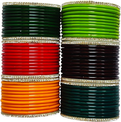shri GBS Glass Zircon Bangle Set(Pack of 72)