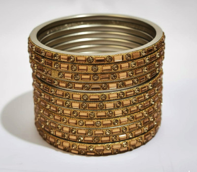 AAHANA Alloy Crystal Gold-plated Bangle Set(Pack of 12)