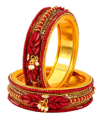 ZINEKA Metal Beads, Zircon Gold-plated Bangle Set(Pack of 6)