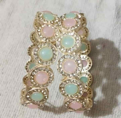 mahakal Metal Crystal Bangle(Pack of 6)