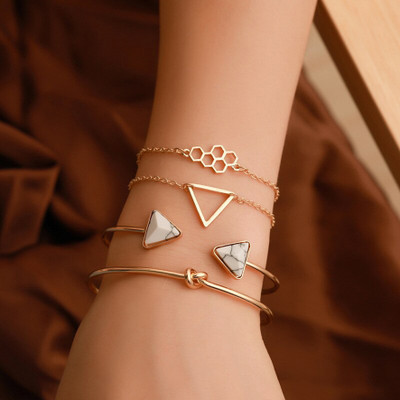 Vembley Alloy Gold-plated Bracelet(Pack of 4)