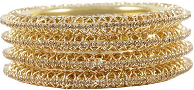 ZULKA Metal Zircon Bangle Set(Pack of 4)
