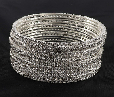 LYBASHINE Brass Cubic Zirconia Bangle Set(Pack of 12)
