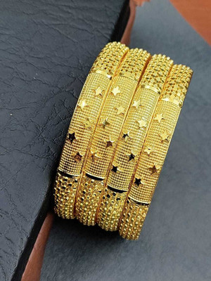 DELOCRAFT Brass Gold-plated Bangle Set