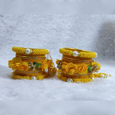 MAHAVEER TRADERS Alloy Gold-plated Bangle Set(Pack of 10)