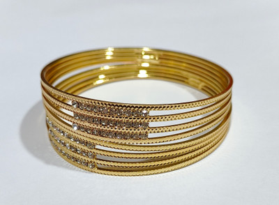 AnjaliImitation Brass Gold-plated Bangle Set(Pack of 2)