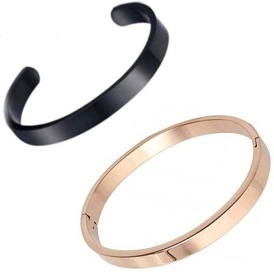 Neerajyoti Alloy Gold-plated, Black Silver, Silver Bangle(Pack of 6)