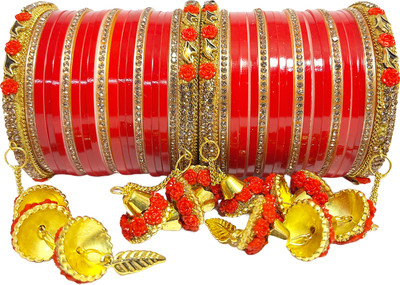 ShadowQueen Plastic Cubic Zirconia Bangle Set(Pack of 2)