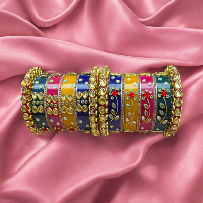 HADIYA Plastic Zircon Bangle Set(Pack of 2)