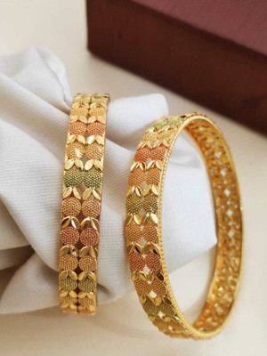 Kriva Trading Alloy Gold-plated Bangle(Pack of 2)